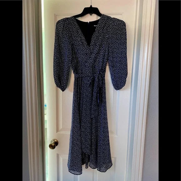 dkny navy blue dress DKNY Women's Sleeveless Gathered Midi A-Line Dress in Indigo